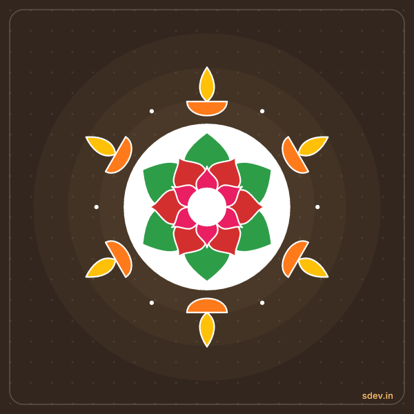 Deepam Rangoli, No. 170: finished kolam design