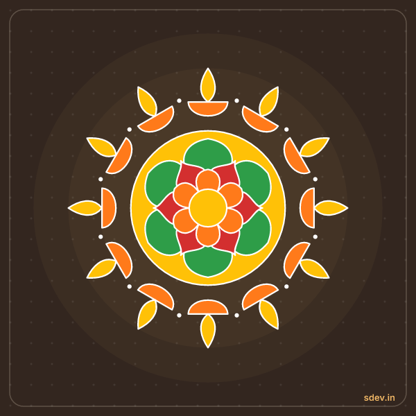 Deepam Rangoli, No. 176: finished kolam design