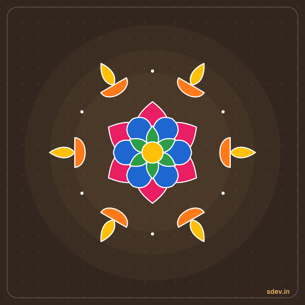 Deepam Rangoli, No. 180: finished kolam design