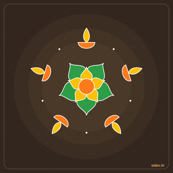 Deepam Rangoli, No. 186: finished kolam design