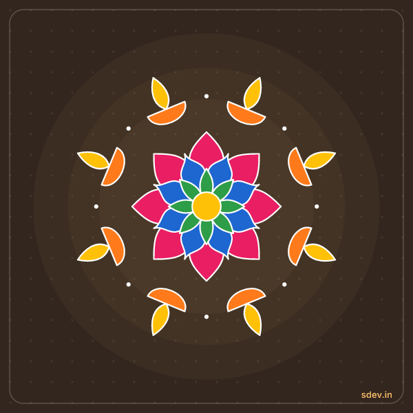 Deepam Rangoli, No. 192: finished kolam design