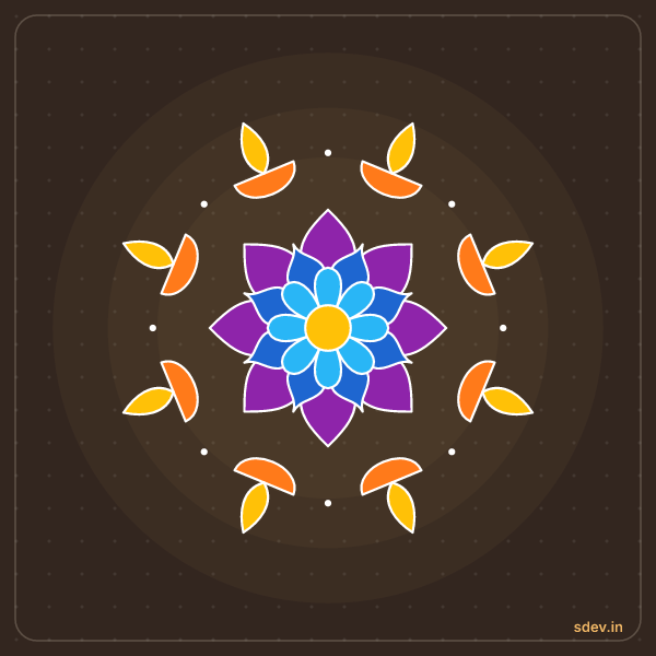 Deepam Rangoli, No. 197: finished kolam design