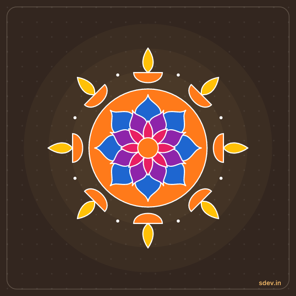 Deepam Rangoli, No. 198: finished kolam design