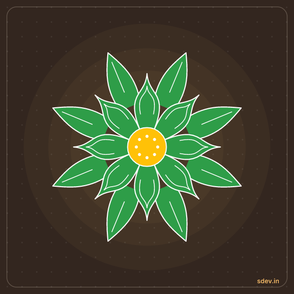 Flower Rangoli, No. 3: finished kolam design