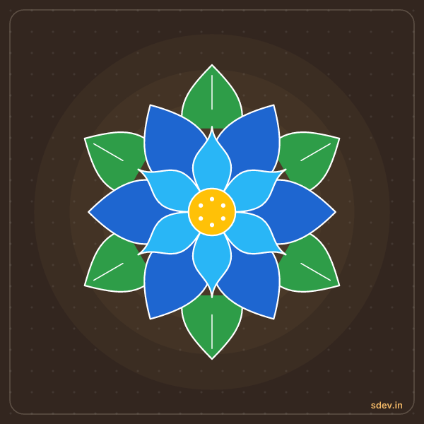 Flower Rangoli, No. 112: finished kolam design