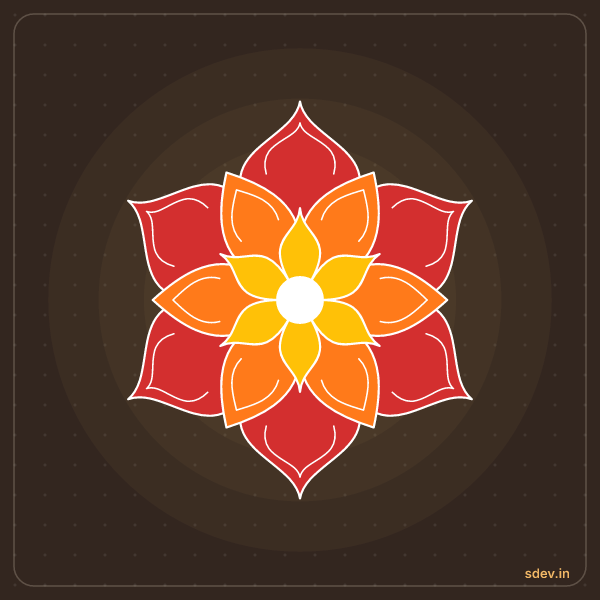 Lotus Rangoli, No. 24: finished kolam design
