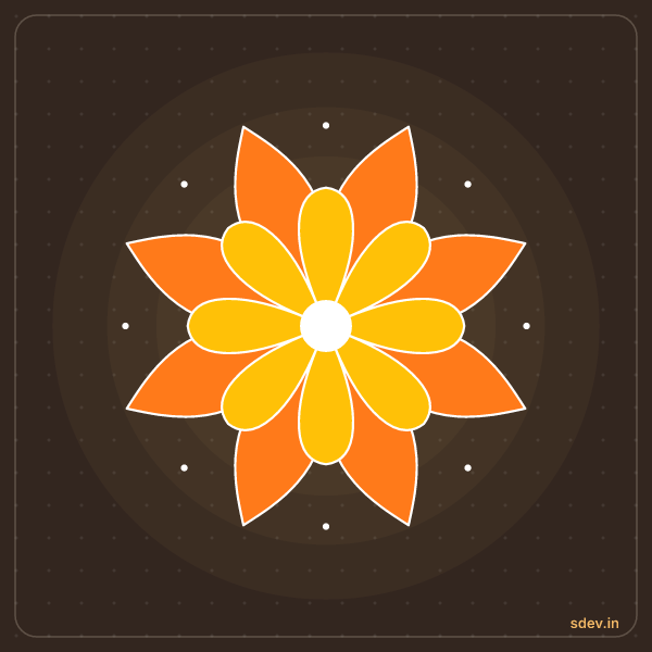 Lotus Rangoli, No. 63: finished kolam design