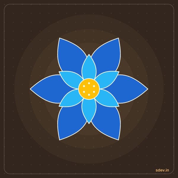 Lotus Rangoli, No. 132: finished kolam design