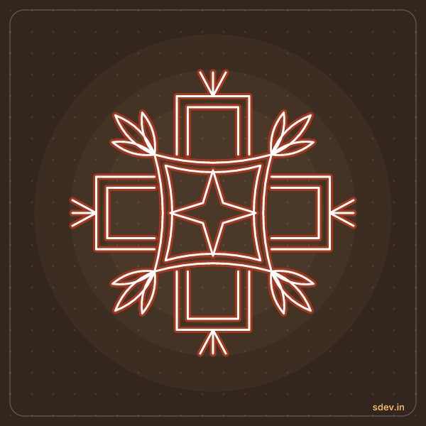 Padi Kolam, No. 104: finished kolam design