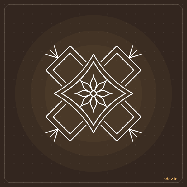 Padi Kolam, No. 166: finished kolam design
