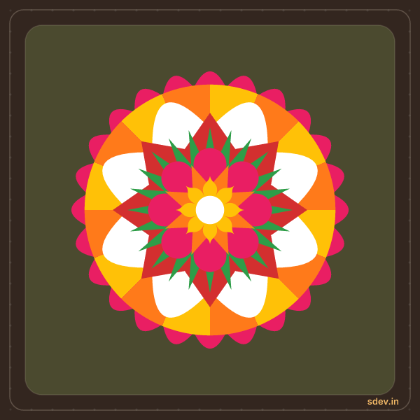 Pookkalam, No. 2: finished kolam design