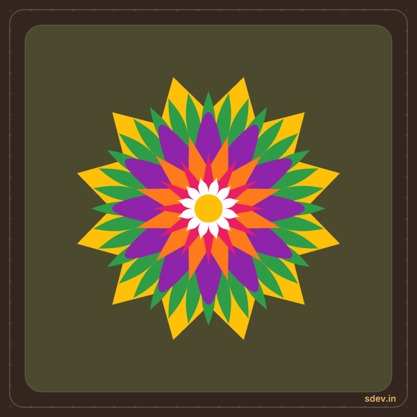Pookkalam, No. 3: finished kolam design