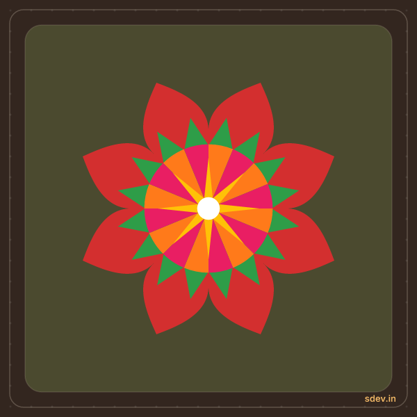 Pookkalam, No. 7: finished kolam design