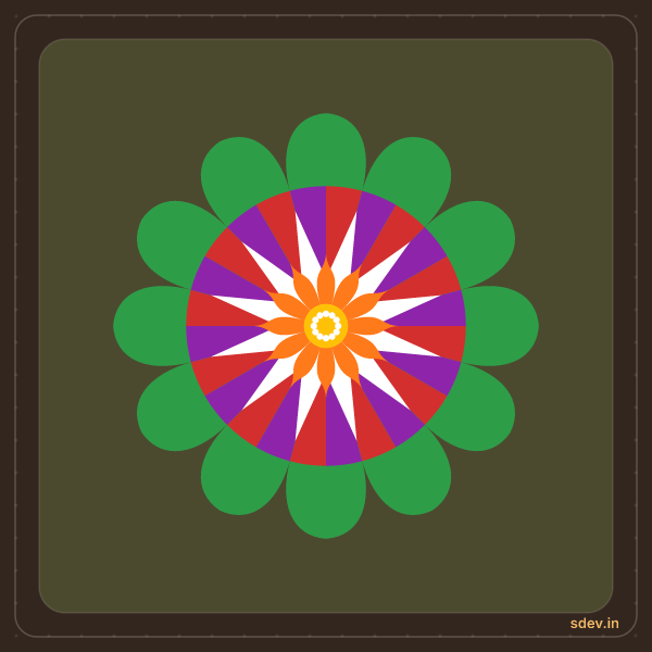 Pookkalam, No. 9: finished kolam design