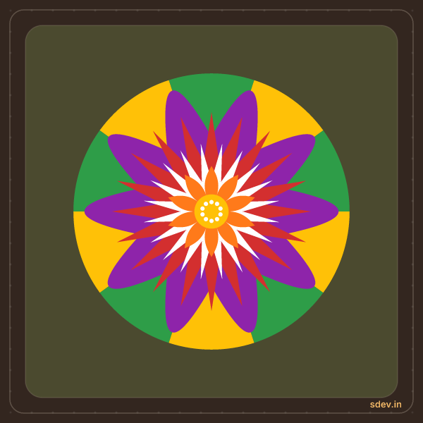 Pookkalam, No. 10: finished kolam design
