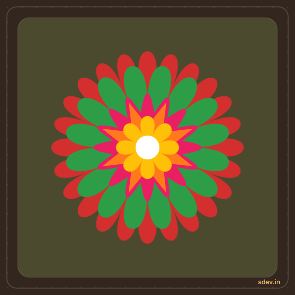 Pookkalam, No. 14: finished kolam design