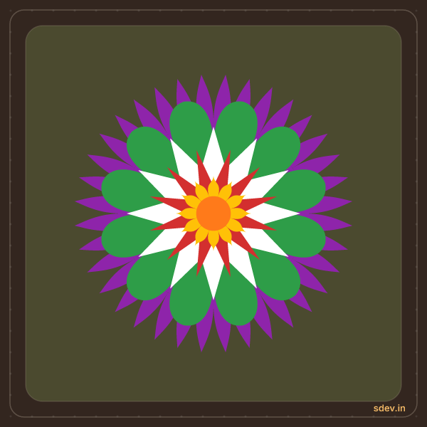 Pookkalam, No. 15: finished kolam design