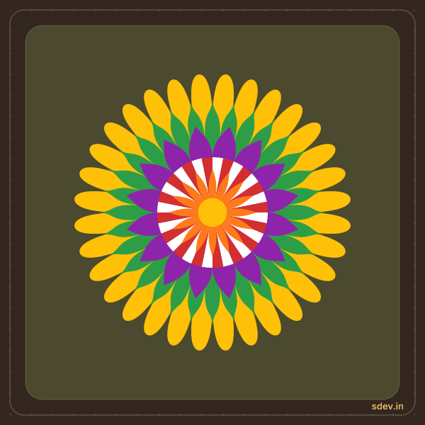 Pookkalam, No. 16: finished kolam design