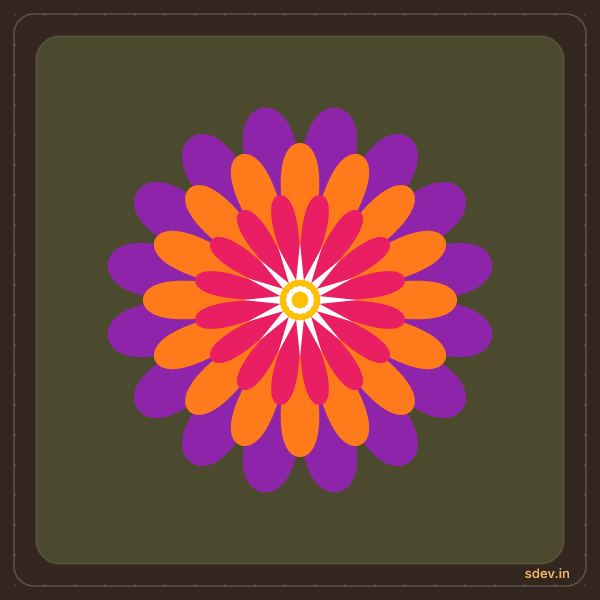 Pookkalam, No. 19: finished kolam design