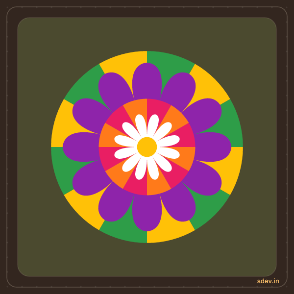 Pookkalam, No. 22: finished kolam design