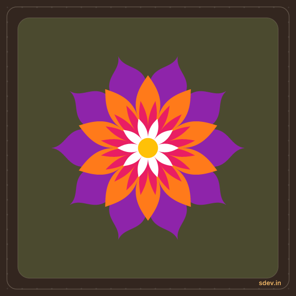 Pookkalam, No. 23: finished kolam design