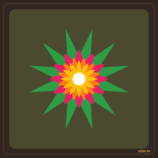 Pookkalam, No. 32: finished kolam design