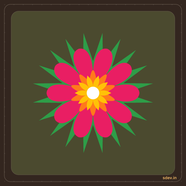 Pookkalam, No. 42: finished kolam design