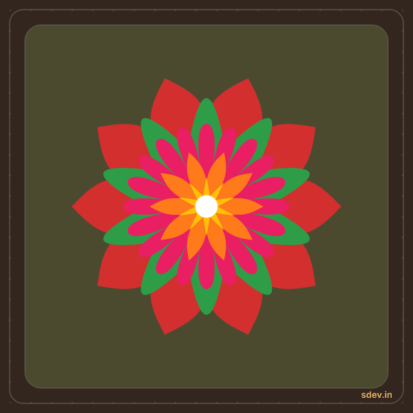 Pookkalam, No. 55: finished kolam design