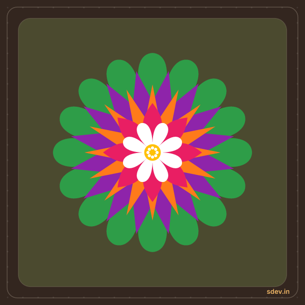 Pookkalam, No. 66: finished kolam design