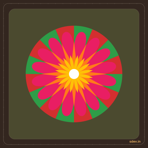 Pookkalam, No. 70: finished kolam design