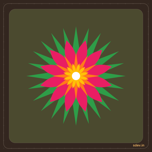 Pookkalam, No. 77: finished kolam design