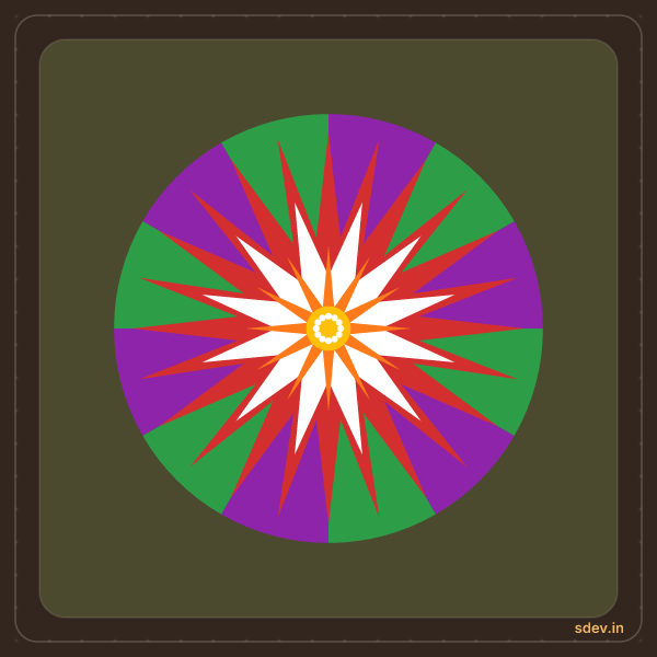 Pookkalam, No. 92: finished kolam design