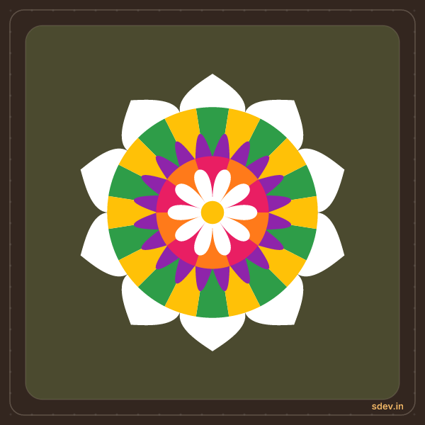 Pookkalam, No. 116: finished kolam design