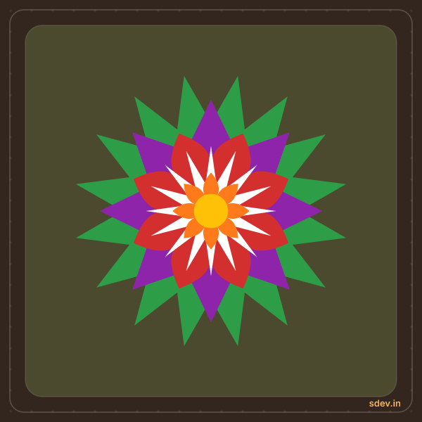 Pookkalam, No. 126: finished kolam design