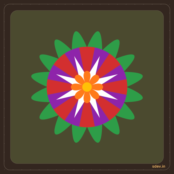 Pookkalam, No. 143: finished kolam design