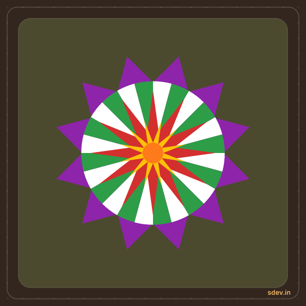 Pookkalam, No. 147: finished kolam design