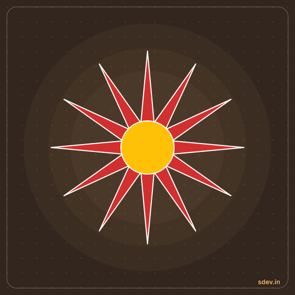 Sun Rangoli, No. 1: finished kolam design