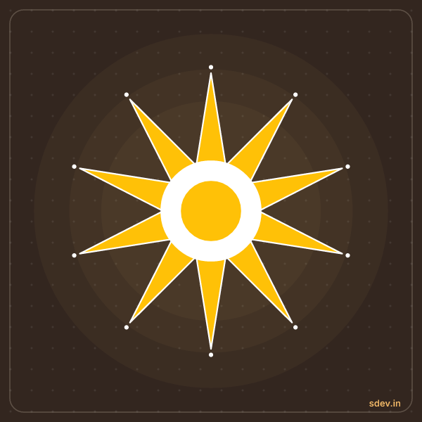 Sun Rangoli, No. 31: finished kolam design