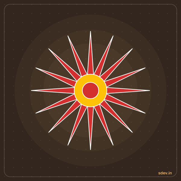 Sun Rangoli, No. 36: finished kolam design