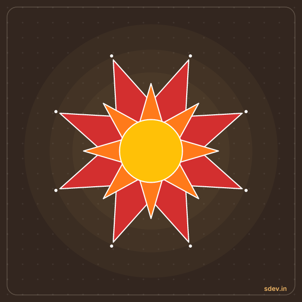 Sun Rangoli, No. 49: finished kolam design
